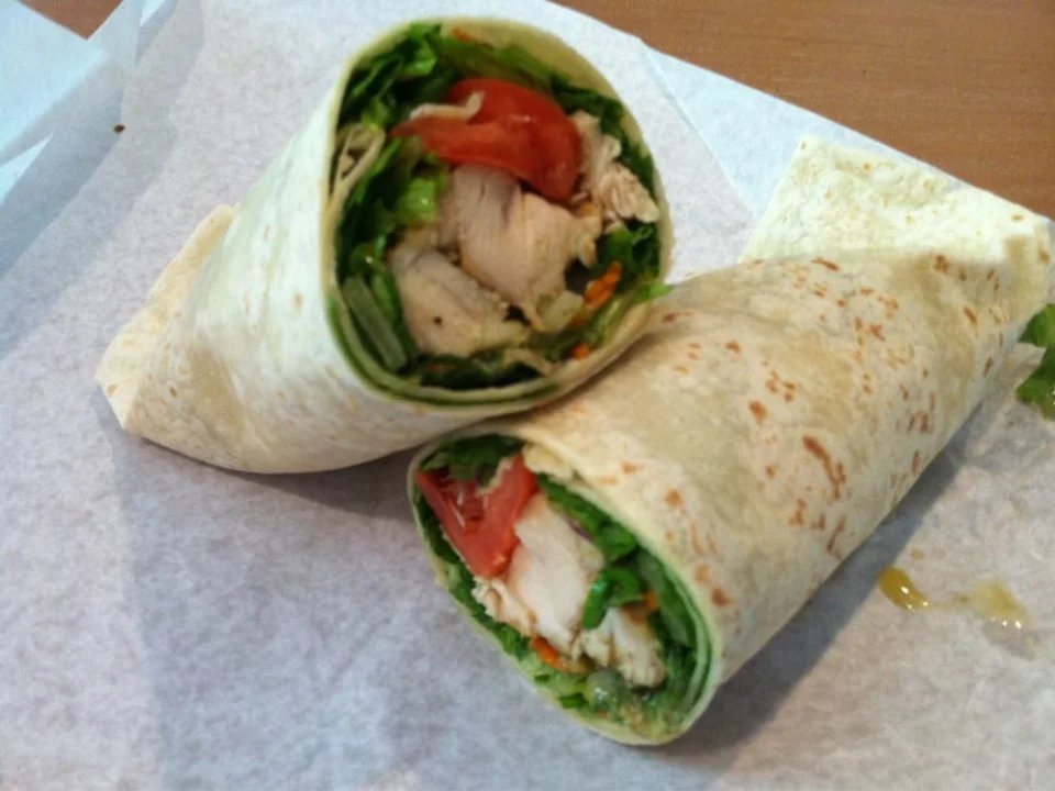 Marinated Roasted Chicken Roll-Up - Tender marinated roasted chicken wrapped with fresh greens